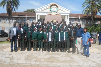 School Choir with the school Principal (extreme left) in Nakuru